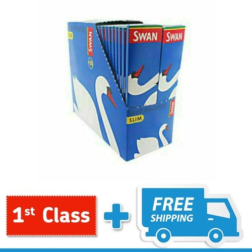 1 5 10 25 50 Swan Blue King Size Slim Cigarette Rolling Papers Genuine - Picture 3 of 7