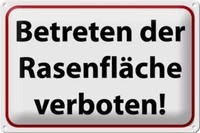 Blechschild Hinweis 30X20 Cm Betreten RasenfläChe Verboten Deko Schild Tin Sign