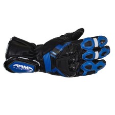 Armr S870 Motorcycle Gloves Leather Aramid Mens Black Blue