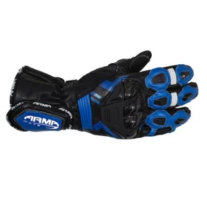 Armr S870 Motorcycle Gloves Leather Aramid Mens Black Blue