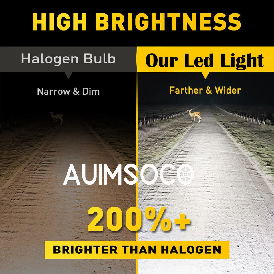 For Mitsubishi Galant ES LS Sedan 4-Door 1995-1998 LED Headlight Fog Light Bulbs - Image 3 of 4