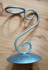 Dekoracyjny świecznik (bez wkładki szklanej) - metal - srebrny 