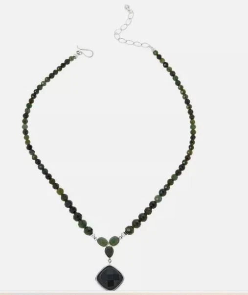 Collar Jay King Plata Esterlina Nefrita Jade Colgante 18" Foto 3 de 3