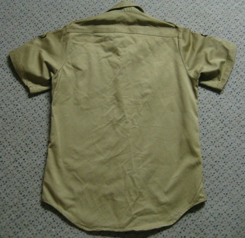 US Army Khaki Shirt Military Intelligence insignia,1960s,size S