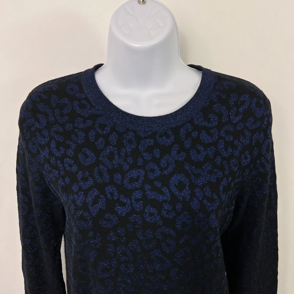 Banana Republic Sweater Womens XS Long Sleeve Crew Neck Leopard Shimmer Pullover - Image 2 of 4
