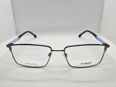 FLEXON E1125, 070 Silver Blue 55-17-145 Flexible Bridge Eyeglasses Frames