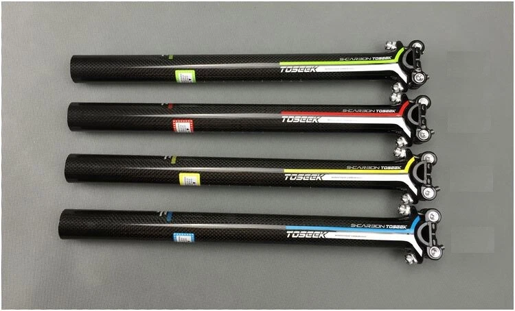 Tija de sillín de bicicleta de carretera MTB de aluminio de carbono 27,2 30,8 31,6*350 400 mm Foto 4 de 4