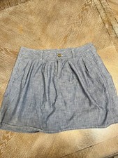 GAP 1969 Skirt size 28/6 Blue Chambray Pockets Pleated Waist 34  Length 17  