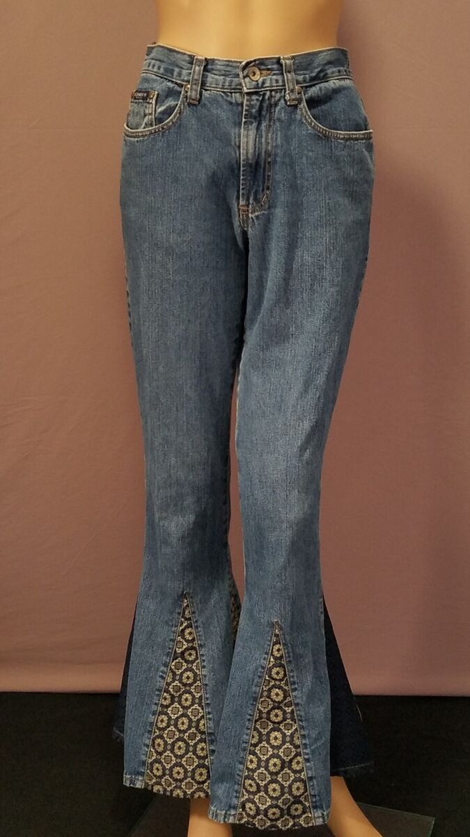 Vintage Z. Cavaricci Jeans Flare Leg Fabric Insert Bell Vintage Z. Cavaricci Jeans Flare Leg Fabric Insert Bell