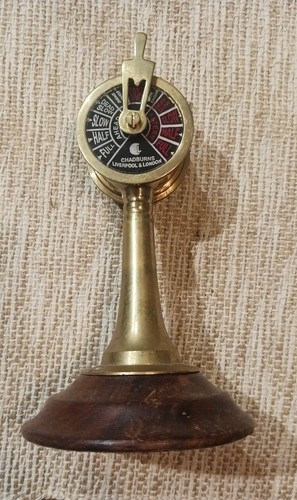 Chadburns Liverpool & London 7" Double Face Bell Shapped Telegraph Brass & Wood - Picture 3 of 4