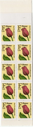 Scott #BK183 (2520a) 29¢ Tulip F Series Booklet of 20 Stamps - opened - Picture 2 of 3