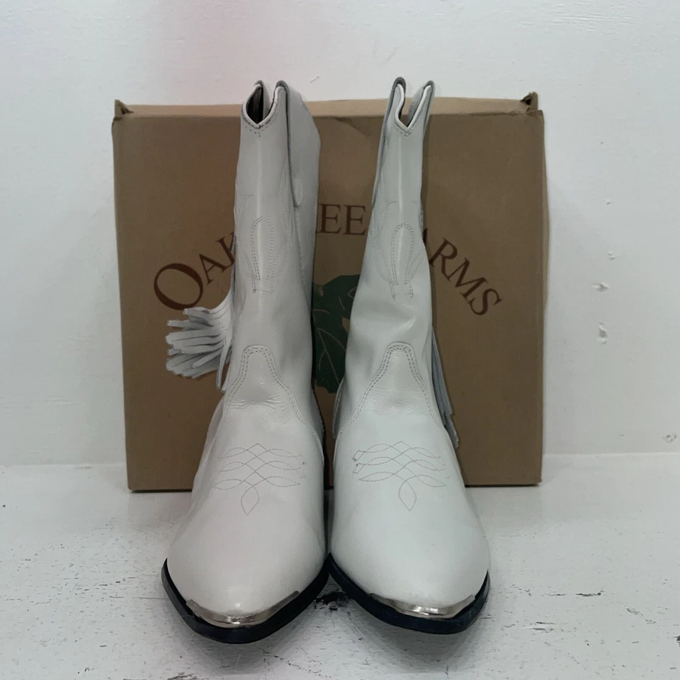 Nuevas botas de vaquero para mujer blancas Oak Tree Farms. 204 9,5 9 1/2. 15-131 Foto 2 de 4
