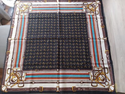 Vintage Saks Fifth Avenue Scarf 31'' Square Horse Western Belt Stirup  Horseshoe