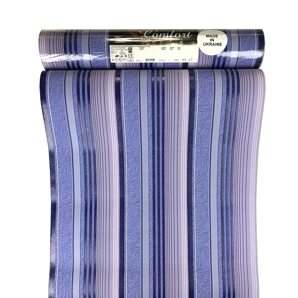 Обои рулон темно-синий полоски современные настенные покрытия текстурированные полосатые линии 3D - Изображение 2 из 4
