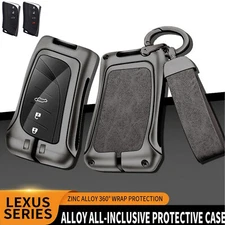 Zinc Alloy Leather Smart Key Fob Cover Case For Lexus ES LC LS UX LX Accessories