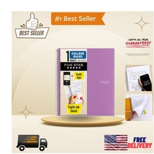 Durable Amethyst Spiral Notebook with Study App 100 Pages, Water Resistant