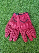 Womens Harssidanzar  Motorcycle Red Leather Gloves