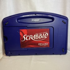Scrabble DELUXE Turntable Edition Carrying Case Rotating Board Travel COMPLETE