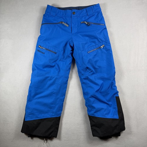 Marmot Snow Ski Pants Youth Medium Blue Insulated Colorblock Shell Ankle Length