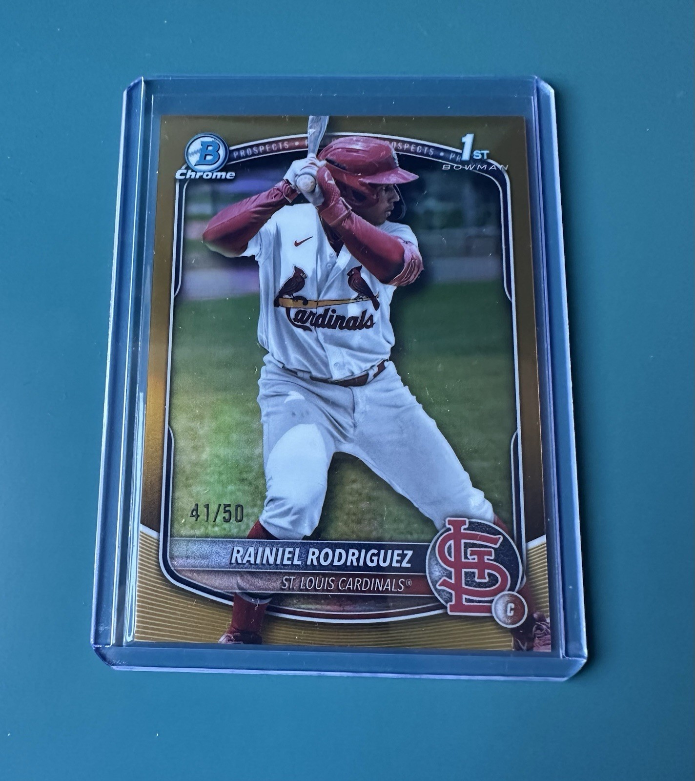 2025 Bowman Chrome Rainiel Rodriguez True Gold Refractor 1st #41/50