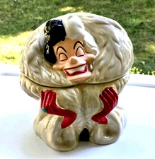 DISNEY CRUELLA DE VIL 2-PIECE CERAMIC COOKIE JAR # 22856 WESTLAND EXCELLENT COND