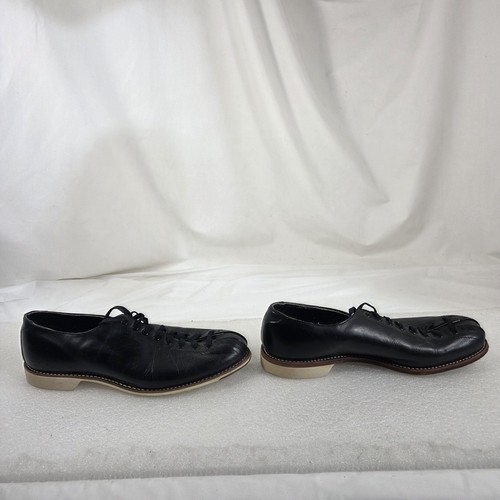Zapatos de boliche vintage HYDE para hombre talla 11 cuero negro con cordones charol clásico años 60 - Imagen 5 de 16