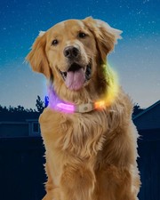 Rechargeable Dog Lights for Night Walking Safety Collar Light Glow in the Dark