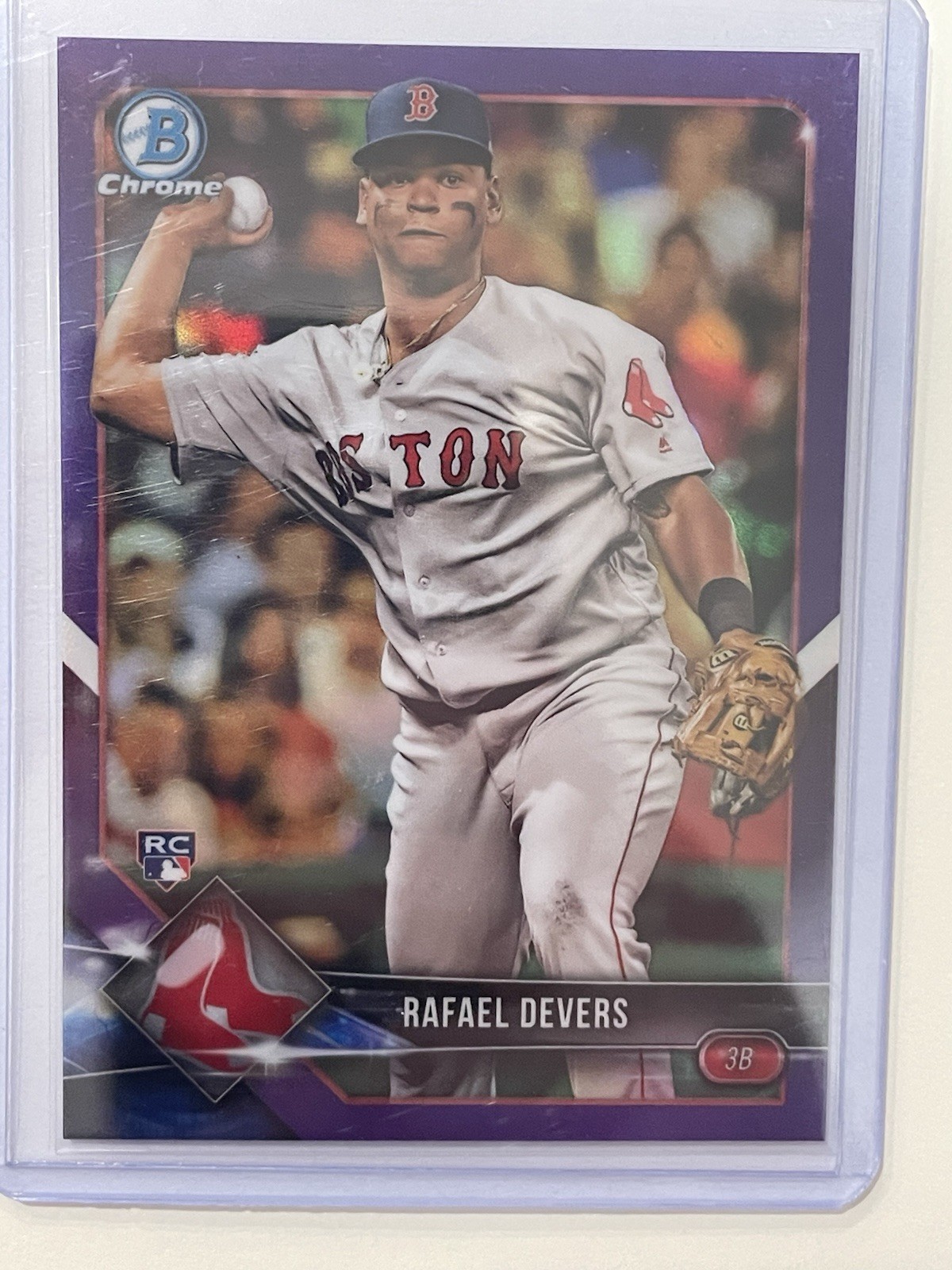 2018 Bowman Chrome Rafael Devers #8 Purple Refractor /250 (RC)