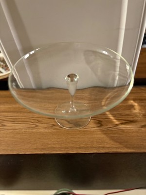 Orrefors Sweden Crystal Glass  Intermezzo Pedestal Cake Stand Plate, 11''