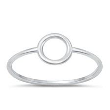 Geometric Ring New .925 Sterling Silver Minimalist Circle Band Sizes 4-10