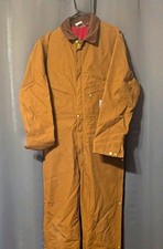 Carhartt BRN Brown Duck Canvas Insulated Coveralls Men  s Cotton 44 Regular 14806