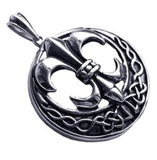 Edelstahl Anhänger 316L Kreuz Fleur de Lis Kreuzanhänger Lilienkreuz Schmuck