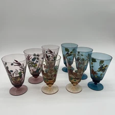  Anthropologie Nathalie Lete Marais Goblet Glass - Mixed Set of 8