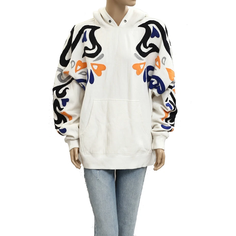 Free People We The Free It's A Vibe Swirl Hoodie Sweatshirt Top Ribbed M 281999 - Image 3 of 4