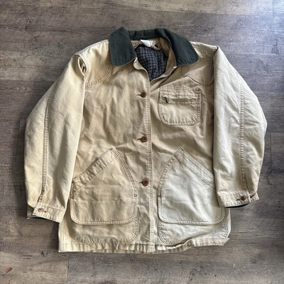 #ad #ad LL Bean Chore Canvas Field Coat Tan XL with Nubuck Collar $70.00