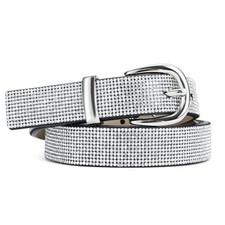 Rhinestone Belt for Women, Sparkly Diamond XL: Fit Waist Size 39"-43" Silver