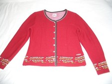 SPIETH & WENSKY entz&uuml;ckende Jacke Strickjacke rot bunt Gr.38/40 Oktoberfest