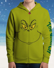 Dr. SEUSS GRINCH Boys Cosplay Graphic Zip Hoodie, SIZE XS GREAT PRICE NEW