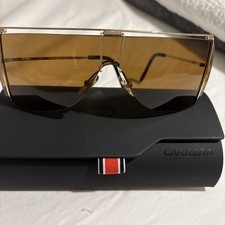 EXC VINTAGE SUNGLASSES FERRARI F-20/S 524 MATTE Brown AVIATOR SPORT RACING MASK