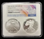 2020 P & W American Silver Eagle 2 Coin Set NGC PF70 & PF70 Ultra Cameo