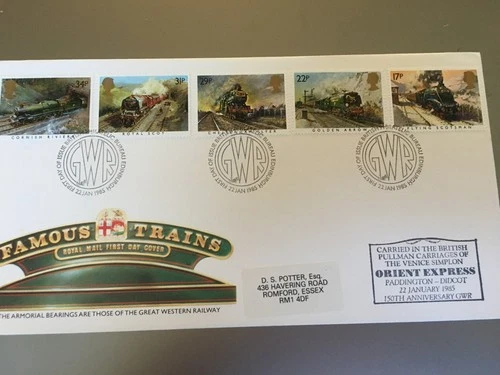 GB STAMPS RARE FIRST DAY COVER 1985 RAILWAY ORIENT EXPRESS CACHET
