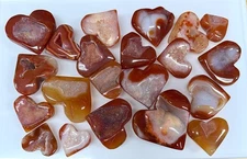 Wholesale Lot 1 Lb 1” Natural Carnelian Heart Crystal Healing Energy