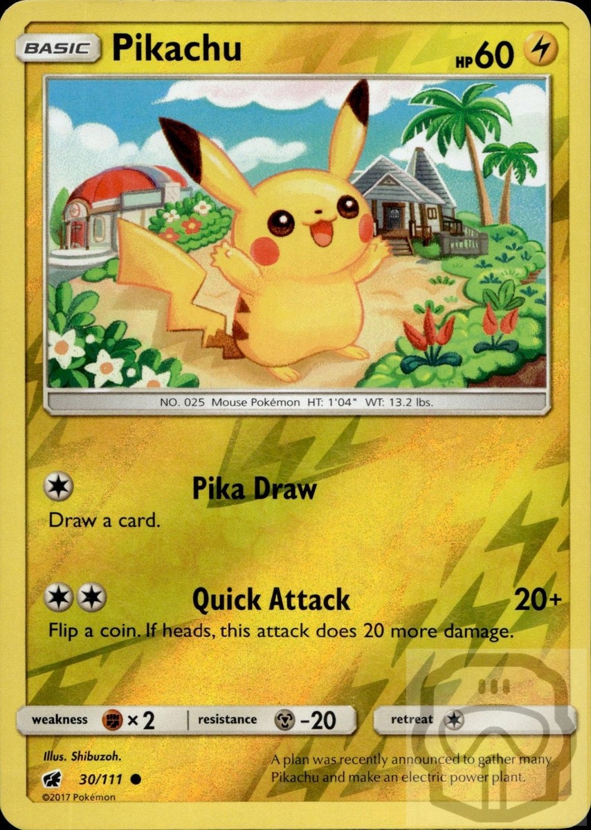 Pikachu 30/111 C Crimson Invasion Pokemon Reverse Holo LP | eBay