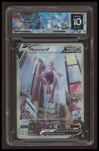 2022 Pokemon Go Mewtwo V 072/078 Alt Art - Full Art - Holo PGX 10