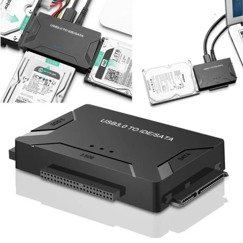 Kit adaptador convertidor USB 3.0 a IDE/SATA para disco duro SATA/IDE/SSD de 2,5"/3,5" - Imagen 1 de 15
