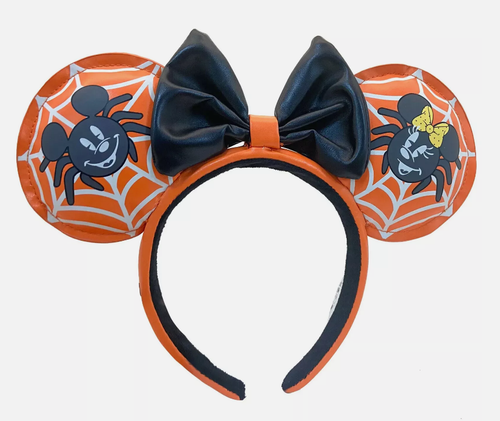 2023 Headband Loungefly Halloween Ears Disney Parks Mickey & Minnie Spider - Picture 2 of 6