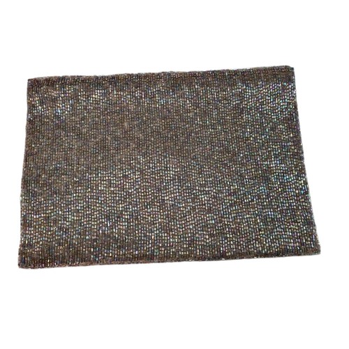 French Connection Clutch Purse Pouch Glam Beaded Cotton Silk 17 x 25cm EUC