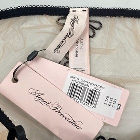 Agent Provocateur Colette Black Sand Ouvert Brief AP2 Small NWT