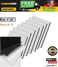 8 Sets Heavy Duty Hook  Loop Adhesive Strips: Sticky Back Fastener 4x6 " Black