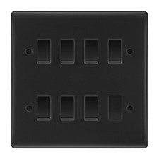 BG Matt Black 7 Gang 2 Way Custom Grid Light Switch with Back Box Included